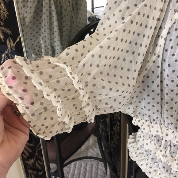 polka dot off-shoulder top - Picture 3 of 5